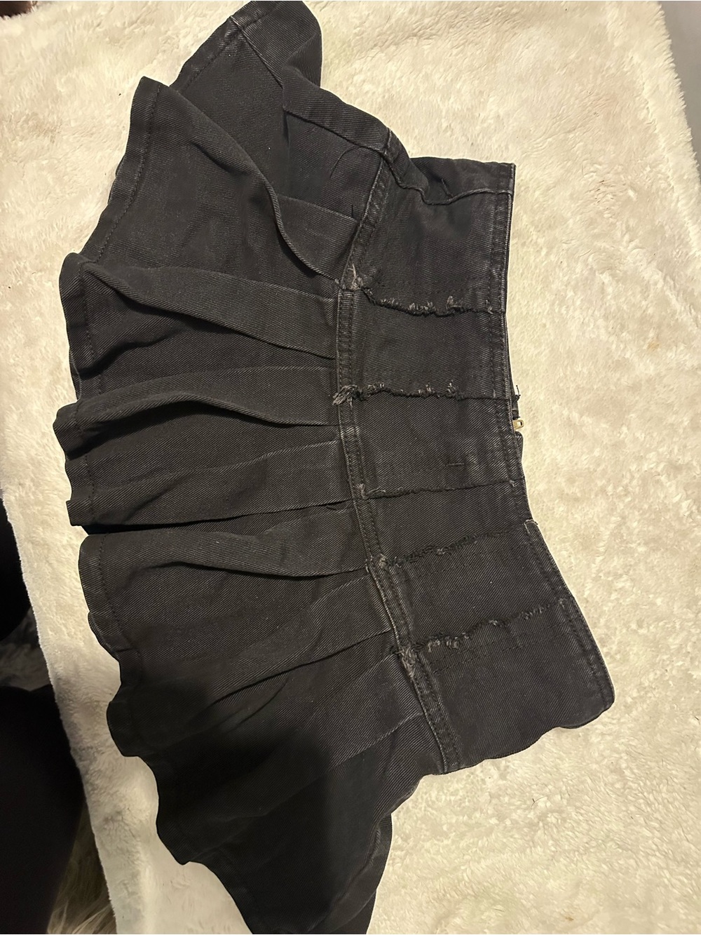 Black Pleated Mini Skirt - Women's
